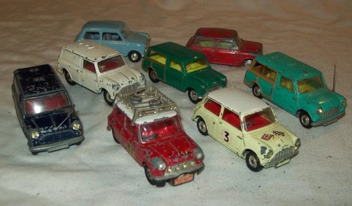 JOB LOT VINTAGE MINI, MINI COOPER + S RALLY CARS, CORGI DINKY ATLAS,  Qty 8