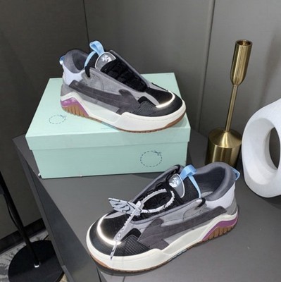Off-White Arrow Men's Colorblock Leather Low Top Lace-Up Sneaker New Box