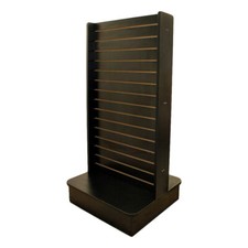 25"x25"x54" Black Slatwall Display Tower 2-Way Merchandiser Floor Stand Rack
