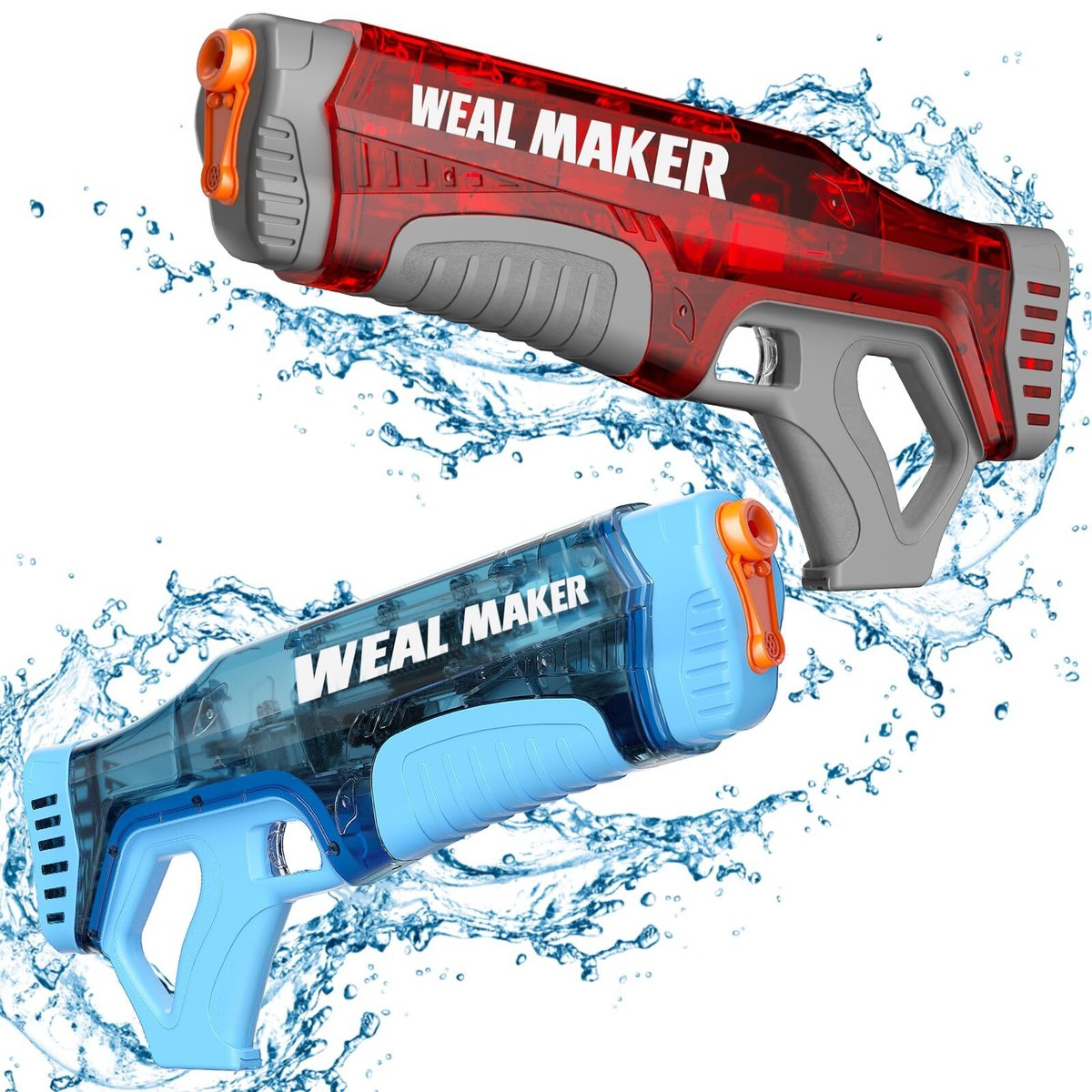 Lot De 2 Pistolets à Eau électriques, Pistolet à Eau électrique Splasher Entièrement Automatique Pour Enfants Et Adultes, Aqua Powered Water Gun Blaster Pistolets à Eau 58 CC + 434 CC Capacité