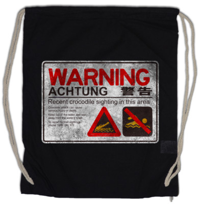 CROCODILE WARNING SIGN II Turnbeutel See Lake Swamp Symbol Wildlife Florida