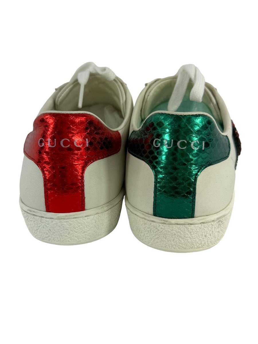 GUCCI パンプス ホワイトmade in Italy ⑧ GUCCI White Leather Blind For Love Low Top Sneakers Made in