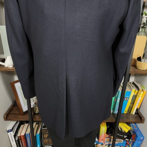 Oak Creek Men's Flannel Sport Coat Blazer Two Button Navy Blue Lambs Wool Sz 44L - Picture 12 of 16