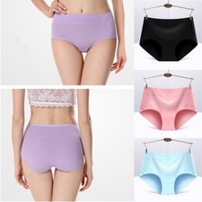 Womens Briefs 3Cotton Plain Multipack of Ladies Briefs High Waist Full
