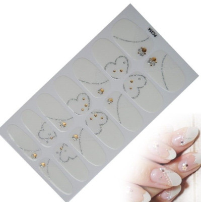 Nagelfolie, selbstklebende Nagelfolie, Nailwraps mit Glitzer