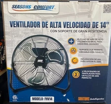 Seasons Comfort-14" High Velocity-Heavy Duty Cradle Fan-FHV14-All Metal-Black