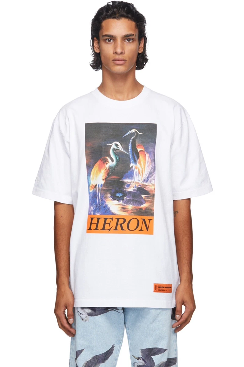 BNWT RARE Heron Preston DS OVERSIZED Heron Times White Orange T