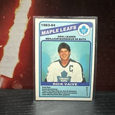 Tarjeta de líder de goles de equipo O-Pee-Chee RICK VAIVE 1984-85 #368 Toronto Maple Leafs