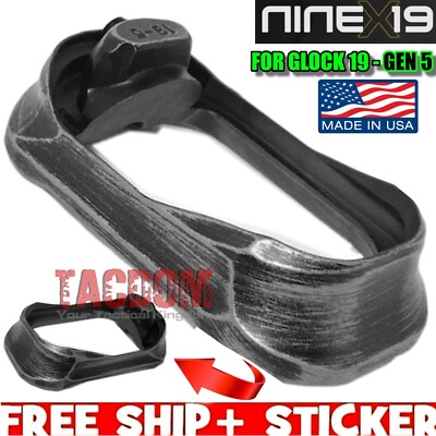 NINEx19 for GLOK 19 23 GEN 5 ENHANCED MAGWELL Battle Worn GREY Billet Aluminum