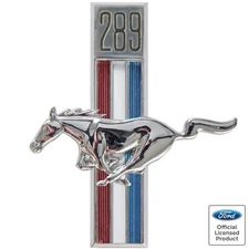 1967 1968 Mustang Fender Emblem "289" w/ Running Horse Left Driver EM3603