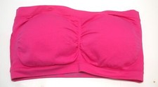 Zenana Convertible Strapless Seamless Bandeau Bra 7" W Neon Pink 2X - 3X NEW