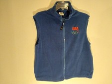 Team USA Olympic Fleece Zipper Vest Mens M Blue United States Olympic Committee