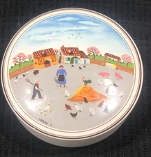 Villeroy & Boch Country Yard Laplau 3 Design NAÏF 6" Porcelain Trinket Box w/Lid