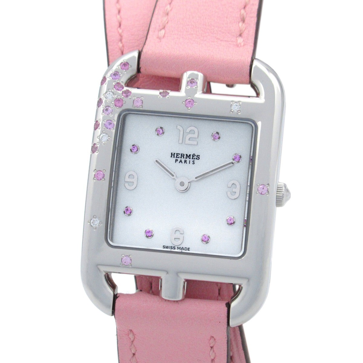 HERMES Cape Cod PM Double Tour Wrist Watch CC1.233 Quartz SS