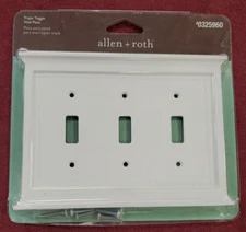 Light Switch Cover 3 Gang Allen + Roth # 0325960 White