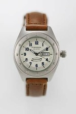 Fossil Defender Orologio Donna Giorno Data Argento 100m pelle Marrone Crema