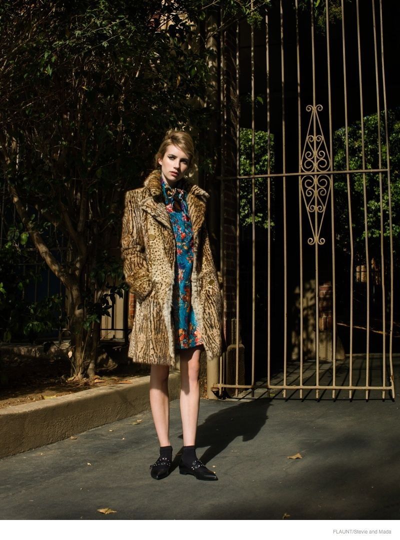 SAINT LAURENT Tie Collar Mini Dress Turquoise Tropical Print