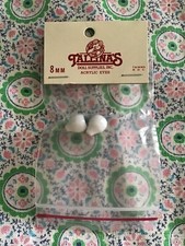 Doll Eyes Size 8mm by Tallina's Light Blue Eye Color Acrylic Eyes NIP NOS 1 Pair