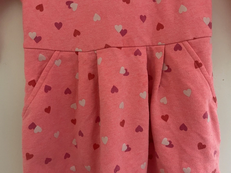 Vestido Circo Niños Niñas Estampado Corazón Ceñido Plisado Mezcla Algodón Manga 3/4 Rosa 6 Foto 3 de 4