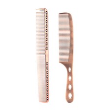 2Pcs Salon Hair Comb with Scale Professional Barber Hairdressing Steel Comb E8S1