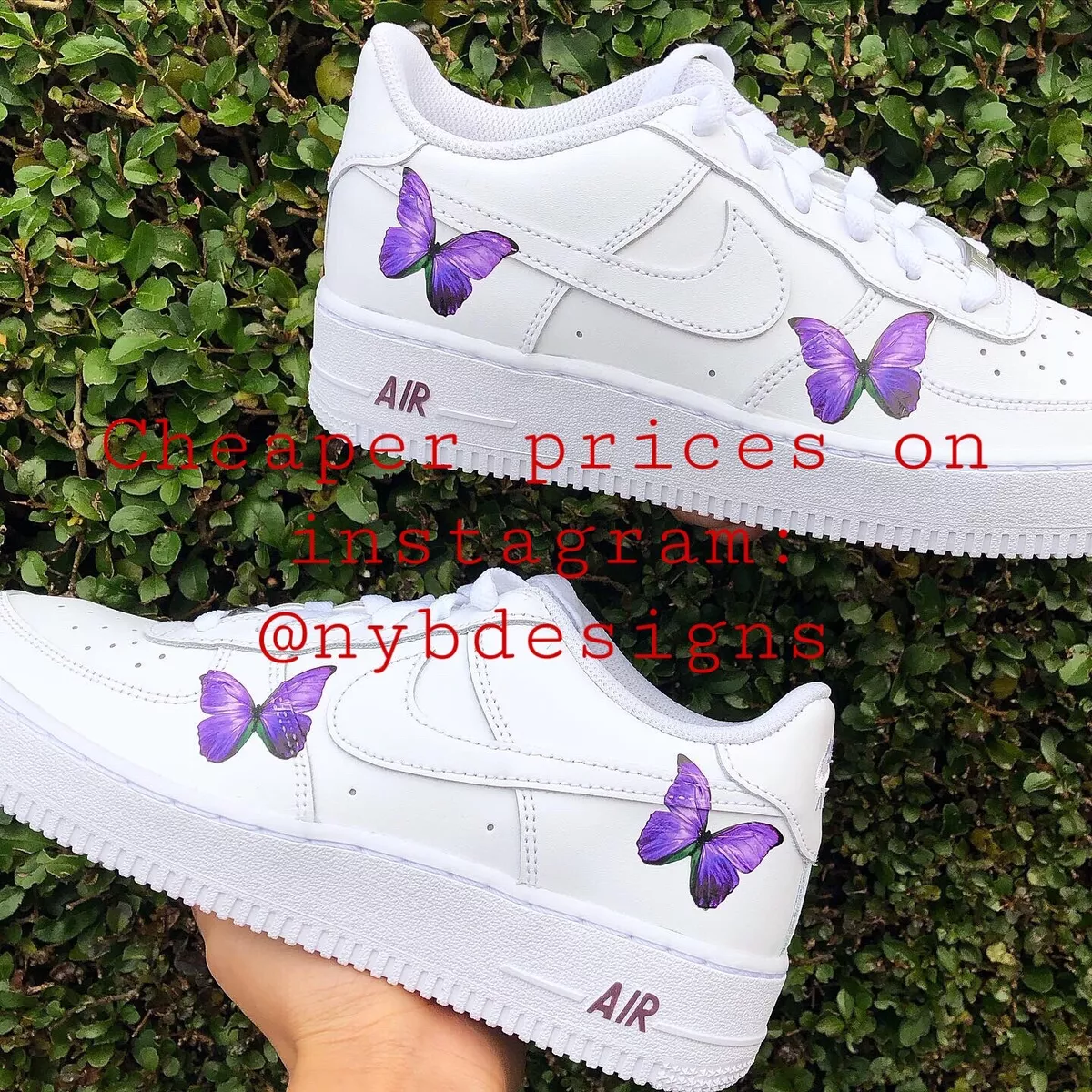 Custom Nike Air Force 1 Blue ButterFLY - Custom Nike Air Force 1