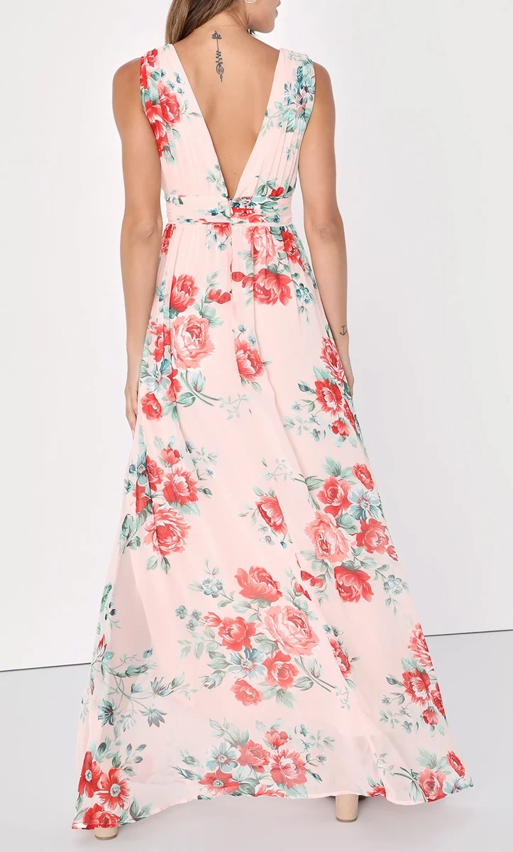 Garden meandering blush floral print hotsell maxi dress