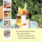 Metal Straws Reusable Mix Color Stainless Steel Drinks Summer Party Eco Friendly