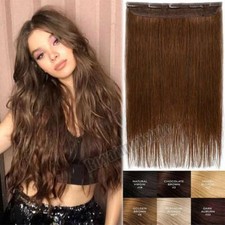 THICK One Piece Clip In Remy Real 100 Human Hair Extensions Full Head Weft 1pc