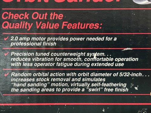 SEARS CRAFTMAN 4.5" RANDOM ORBIT SANDER 315.116040 11,000 OPM 2 amps - Picture 14 of 14