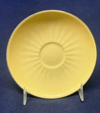 FIGGJO FLINT NORWAY "FIG2" 4 7/8" SAUCER - YELLOW WITH GOLD TRIM - SCANDINAVIAN