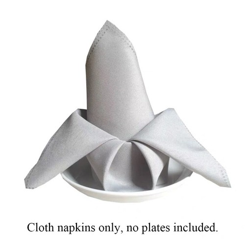 Party Table Napkins Square Polyester Cotton Fabric Solid Color Dining 48*48cm ) - Picture 14 of 29