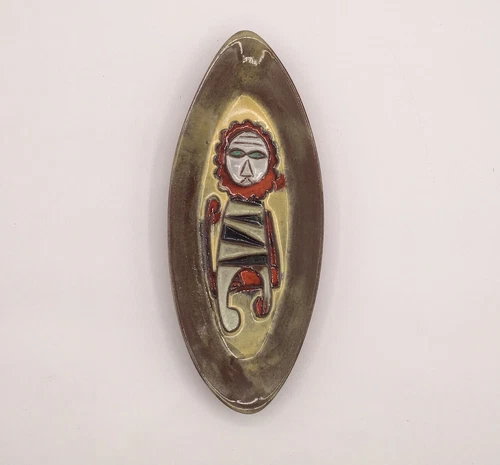 VTG HARRIS G STRONG MCM Pottery Tray Abstract Lion Bowl Platter 1950s Estate