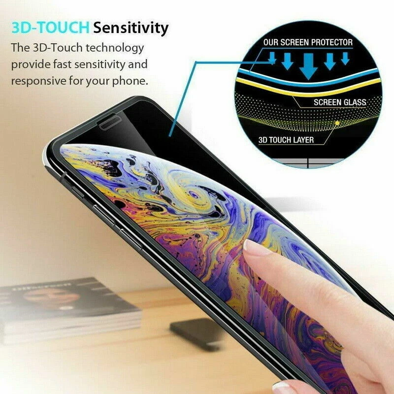 FULL COVER Screen Protector For iPhone 17 16 15 14 13 12 11 Pro Tempered Glass - Image 4 of 4