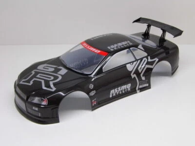 RACERS PARADISE RC CAR KAROSSERIE 1:10 "NISSAN SKYLINE R34 GTR" GRAUMETALLIC # HX020G