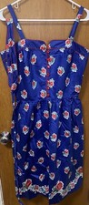 VTG COLORFUL BUTTON FRONT SPRING SUMMER DRESS FLORAL PRINT M-M/L