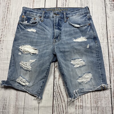 American Eagle Jeans Shorts Men Size 30 Blue Stretch Distressed