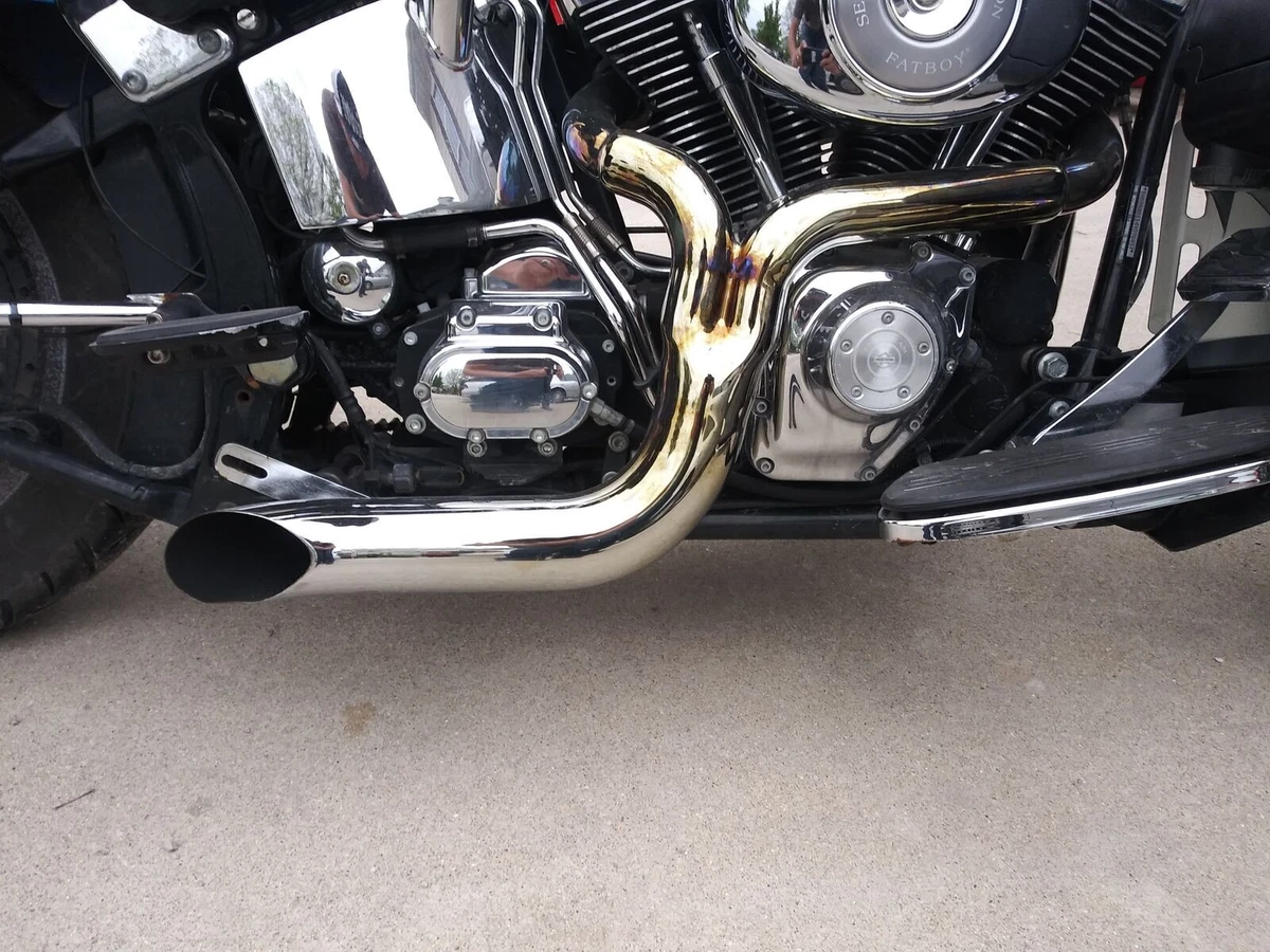 Lake 2 into 1 Turnout Header Exhaust Pipe Harley Softail Dyna