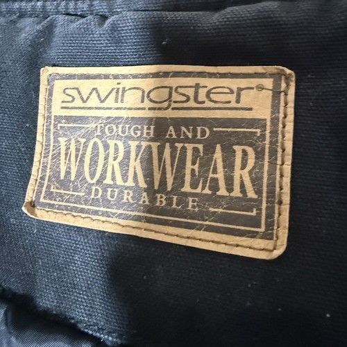 Swingster Canvas McCoy Bomber Mens 2XL Black Workwear Heavy Company Logos Farmer - Picture 3 of 18