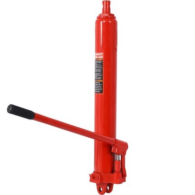 Hydraulic Long Ram Jack 8 Ton 16000 lb Capacity Single Piston Pump Red