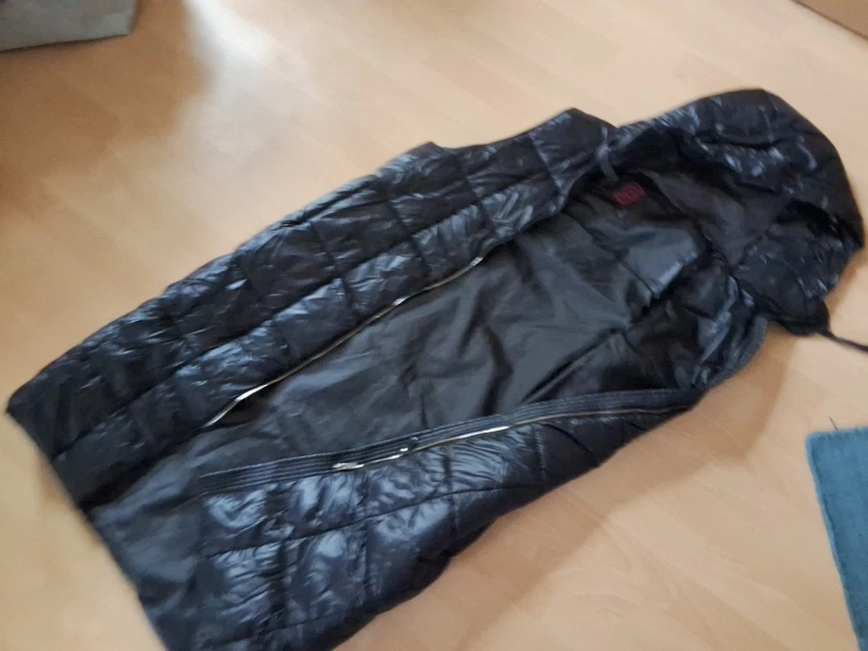 AA3 Stefanel Long Weste Puffer schwarz Neuw. 40 42 44