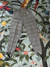 Vintage Kyoto Black And White Stirrup Pants With Side Button And Zipper Size 7