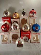 LOT OF NINE - Campbell’s Collector's Edition Christmas Ornaments ( LOT OF 9  )