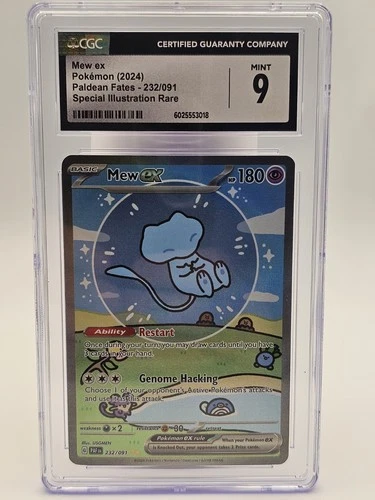 Pokémon TCG Mew ex 232/091 SV: Paldean Fates Holo Alt Art - Bubble Mew CGC 9