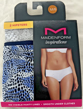 NWT 2 Pair Maidenform Hipster Inspirations Panties Microfiber Size M/6 Patterned