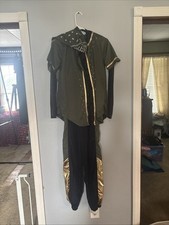 Weissman Woman  s Adult Large Clogging Hip Hop Dance Costume Black Green Gold