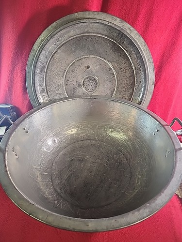 Tin Dough Riser Bread Prepper/ Farmhouse Vented Bowl Antique Large Lid 19"x11" - Picture 4 of 5