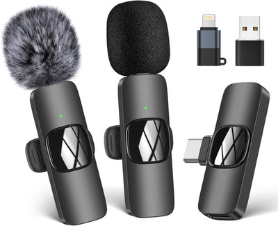 New Wireless Lavalier Microphone For Mobile PC Phone Noise Reduction Plug & Play