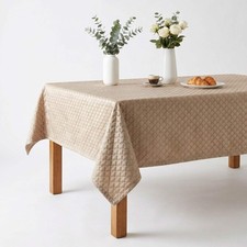Taupe Jacquard Wedding Tablecloth Times Table Polyester Dining Cover Custom