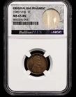 1909 VDB Lincoln Cent – NGC MS65 BN – Original Bag Fragment – BullionPlus Holder