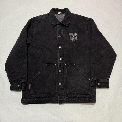 Vintage West Coast Choppers Chore Work Jacket Embroidered Medium Long Beach CA - product listing photo